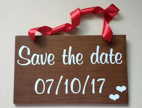 Placa Save the Date p/ 1 PET Rústica