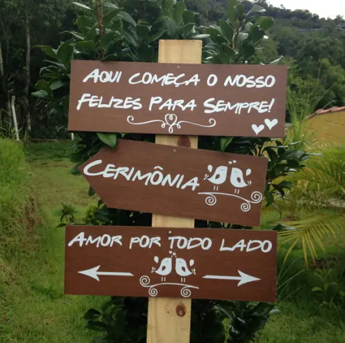 3 Placas Indicativas Para Casamento