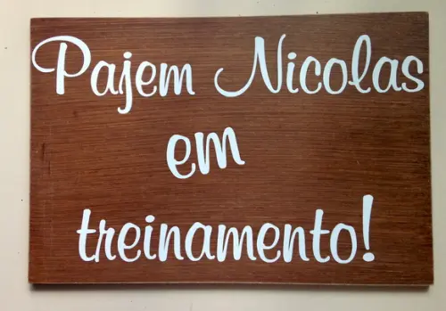 Placa Pajem Em Treinamento Rústica I