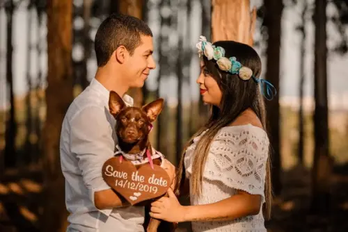 Placa Save The Date p/ 1 Pet Rústica