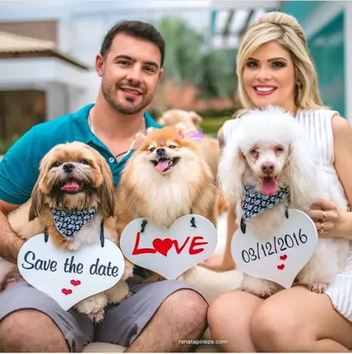 Placas Save The Date p/ 3 Pets Bca