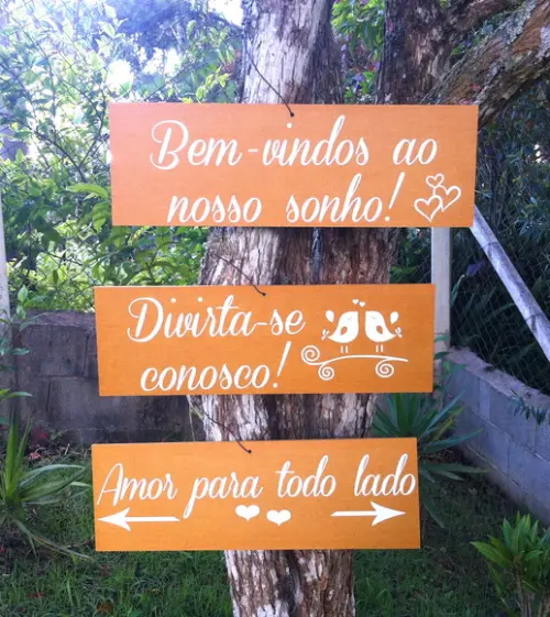 3 Placas Indicativas para Casamento