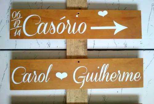 2 Placas Indicativas para Casamento