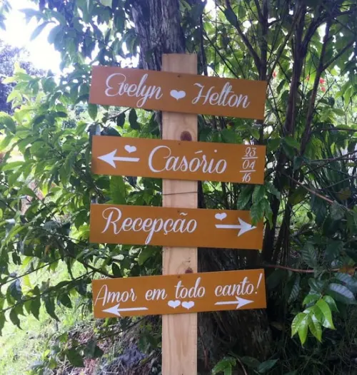 4 Placas Indicativas para Casamento
