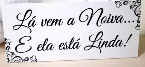Placa Daminha-pajem Lá Vem a Noiva e Ela Está Linda