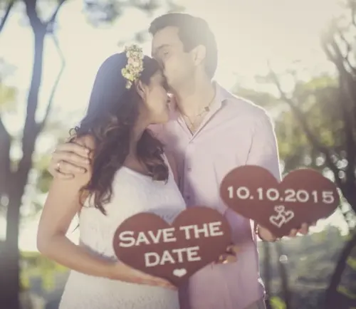 Placa para Save The Date em mdf Rustico