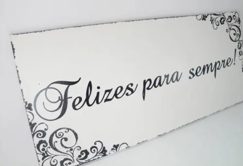 Placa para Casamento Felizes para Sempre