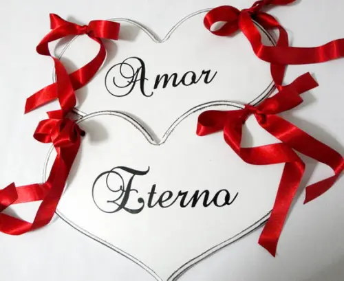 Placa para Cadeira dos Noivos Amor Eterno