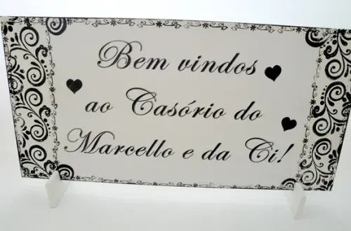 Placa para Recepção de Casamento