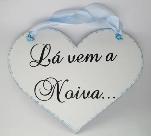 Placa Lá Vem a Noiva Daminha/pajem
