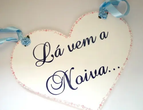 Placa para Daminha e Pajem Lá Vem a Noiva