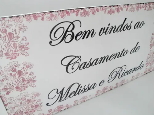 Placa p/ Recepção de Casamento