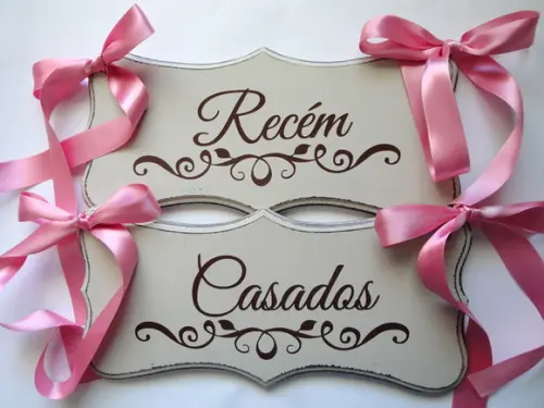 Placa para Cadeira dos Noivos Juntos para Sempre Ret.