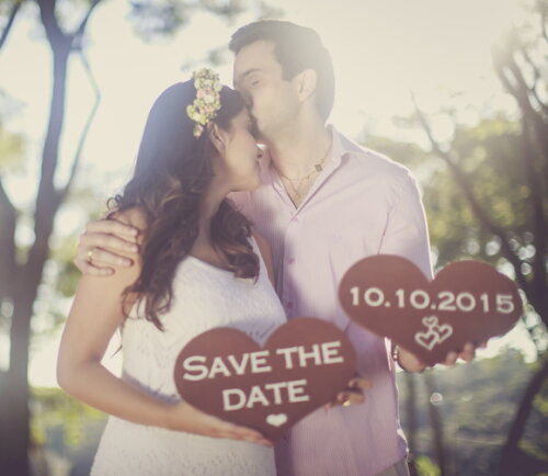 Placa para Save The Date em mdf Rustico