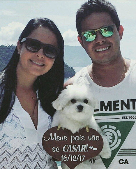 Placa Ensaio para 1 Pet Meus Pais Vão se Casar