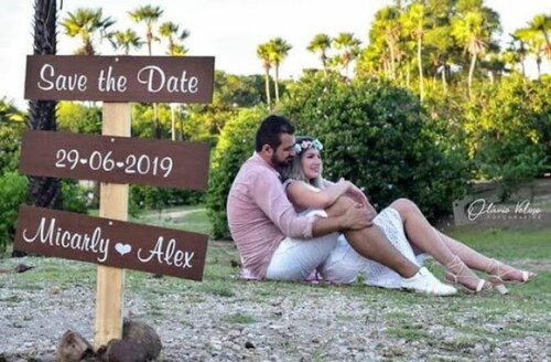 Plaquinhas para Save The Date em mdf