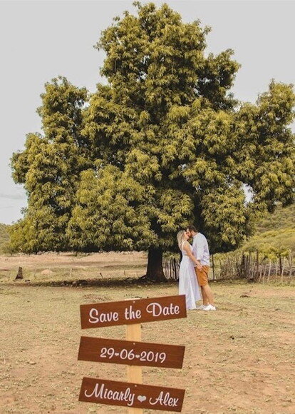 Plaquinhas para Save The Date em mdf