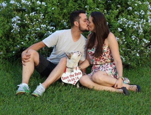 Placa Save The Date para 1 Pet Branca
