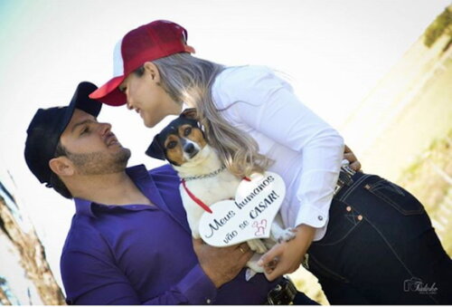 Placa Save The Date para 1 Pet Branca