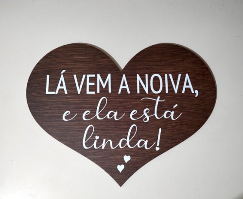 Placa Daminha - Pajem Lá Vem a Noiva Rústico