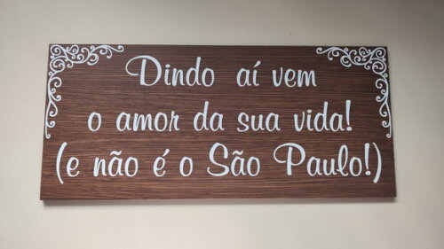 Placa Daminha-pajem Aí Vem o Amor Mas Não É Time