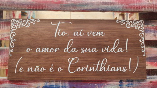 Placa Daminha-pajem Aí Vem o Amor Mas Não É Time