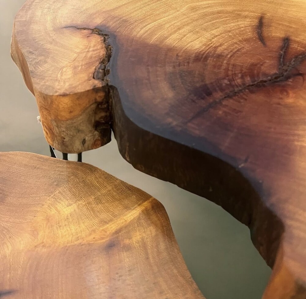 Conjunto mesa de canto madeira