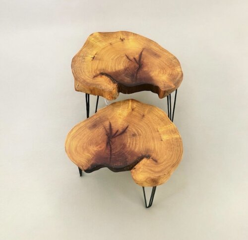 Conjunto mesa de canto madeira