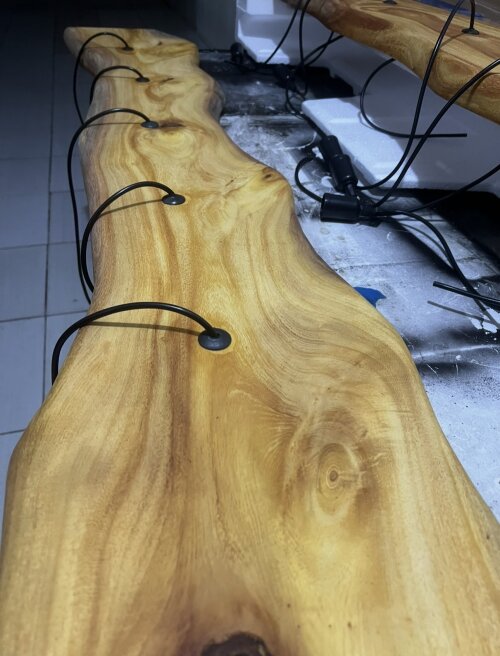 Luminária rústica de madeira pendente
