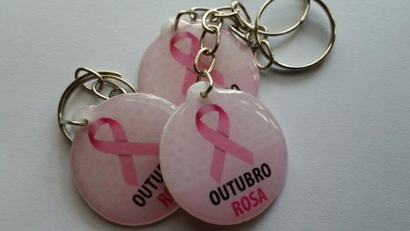 Mini Chaveiro Artesanal Personalizado Outubro Rosa