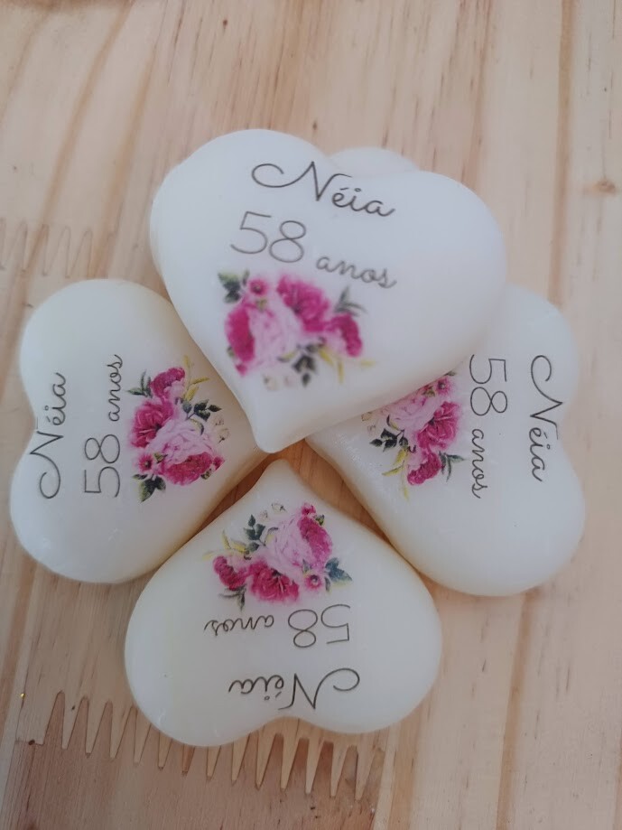 Coração de Sabonete personalizado para 58 anos