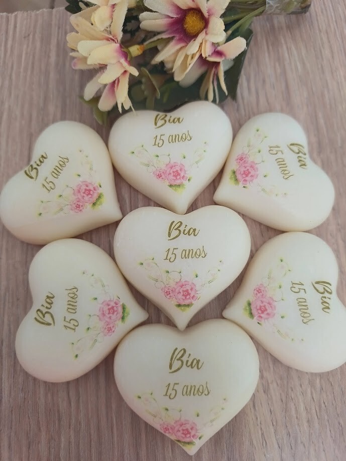 Coração de Sabonete personalizado para 15 anos