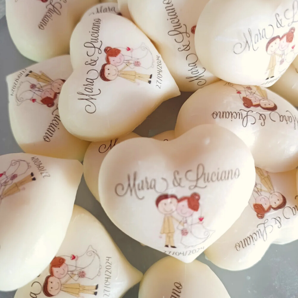 Coração de Sabonete personalizado para casamentos