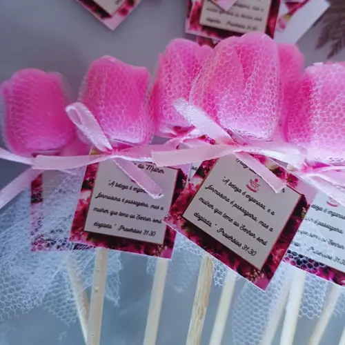 Botão de Rosa de Sabonete para Outubro Rosa