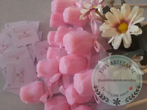Botão de Rosa de Sabonete para Outubro Rosa ***promoção**