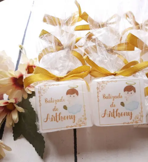Mini Vela artesanal perfumada para Batizado