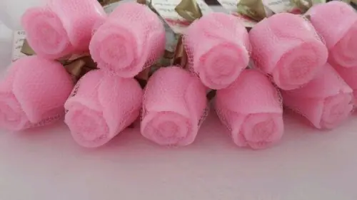 Botão de Rosa de Sabonete para Outubro Rosa