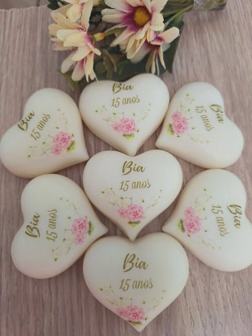 Coração de Sabonete personalizado para 15 anos
