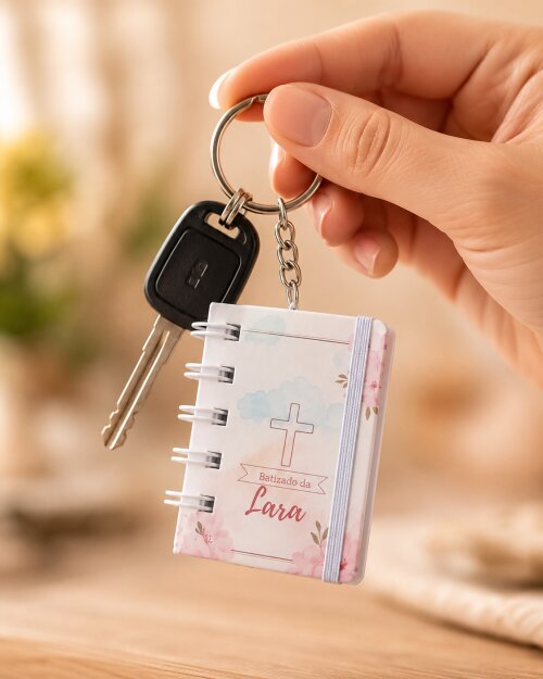 Chaveiro Mini Bíblia Para Batizado