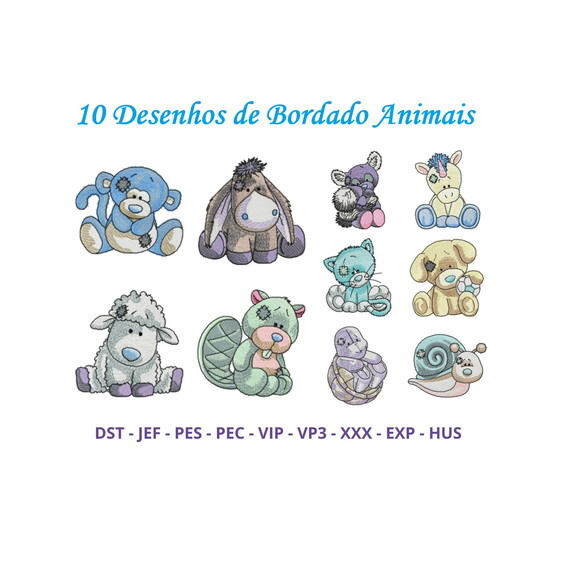 Coleção de Matrizes de Bordado Animais Baby