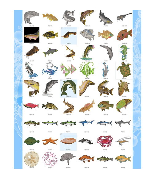 Coleção Matriz de Bordado 375 Peixes Diversos