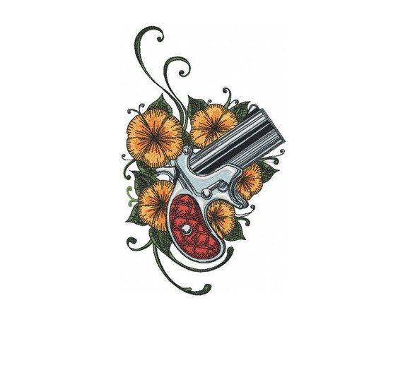 Matriz Bordado Arma em Rosas Vintage