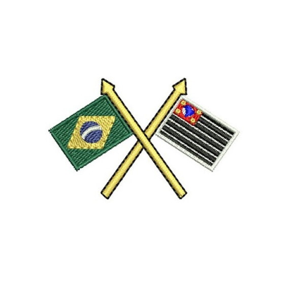 Matriz Bordado Bandeira Brasil e São Paulo