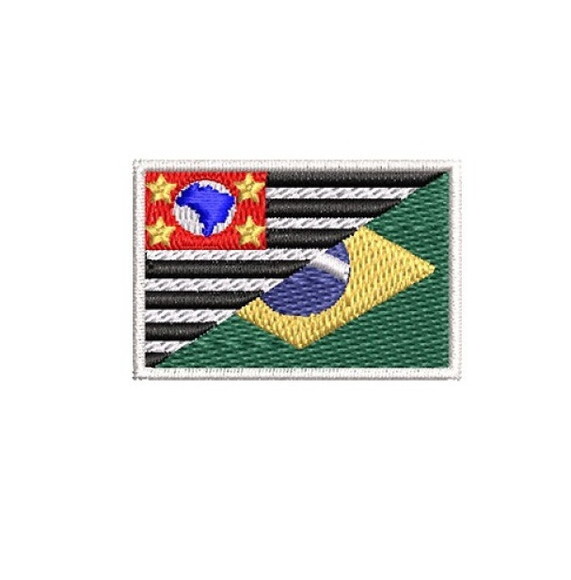 Matriz Bordado Bandeira São Paulo e Brasil 4cm