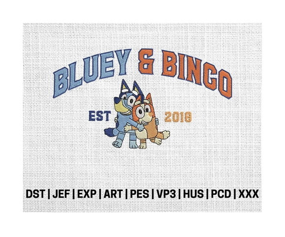 Matriz Bordado Bluey e Bingo Est