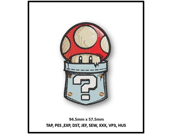 Matriz Bordado Bolso Mario Cogumelo