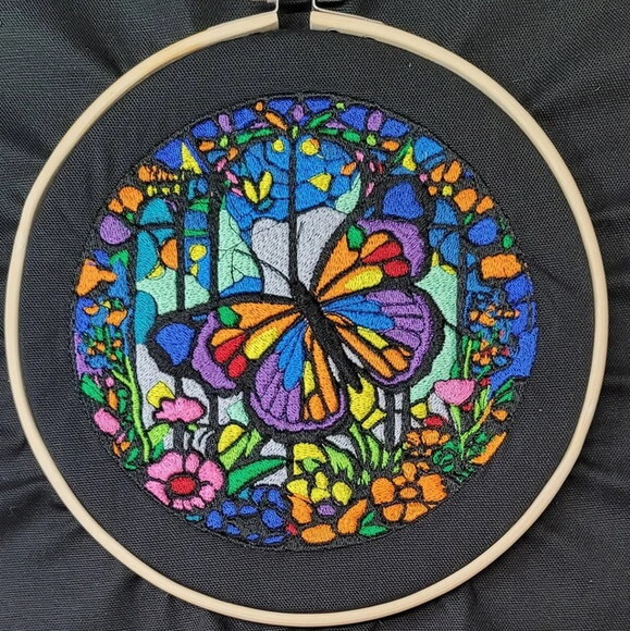 Matriz Bordado Borboleta Mosaico