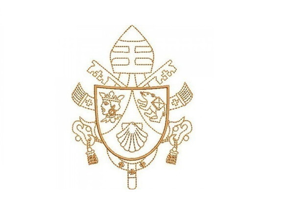 Matriz Bordado Brasão Bento Xvi Contornado
