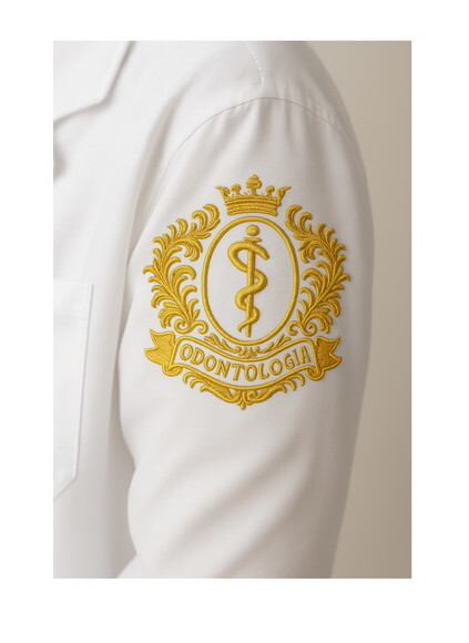 Matriz Bordado Brasão Odontologia Dourado