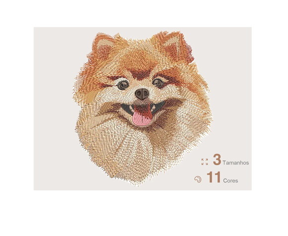 Matriz Bordado Cão Pomeranian